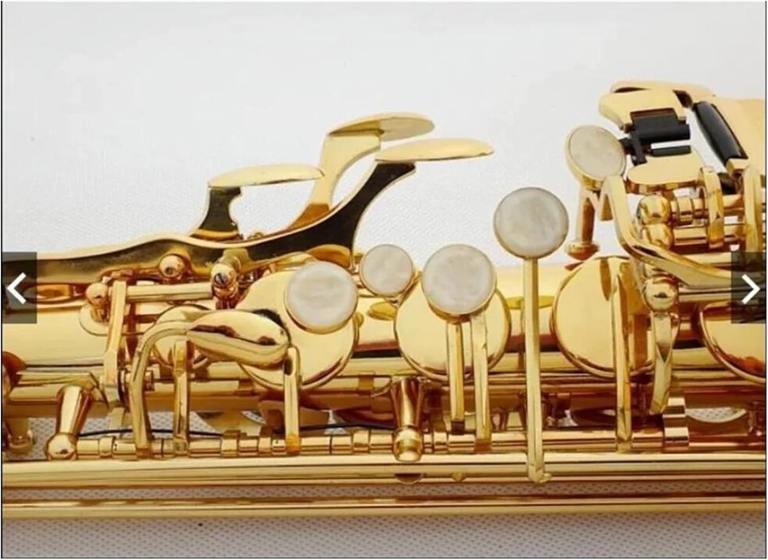 Straight Bb Saxophone Brass Saxophone Gold Lacquer Woodwind Instrument with Case Reed Brush Cleaning Cloth Student Saxophone