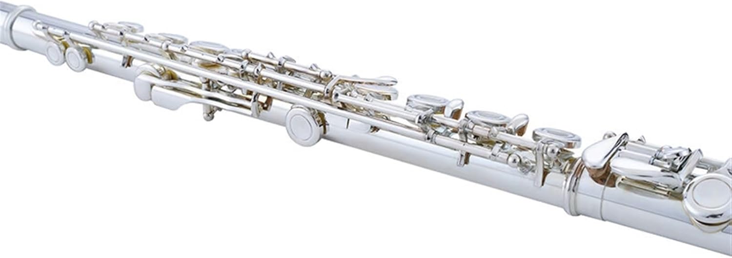 Flute Flute Wind Instrument White Copper E Key C Tune Silver-Plated 17 Opening Silver-Plated Beginners Flutes Musical Instruments