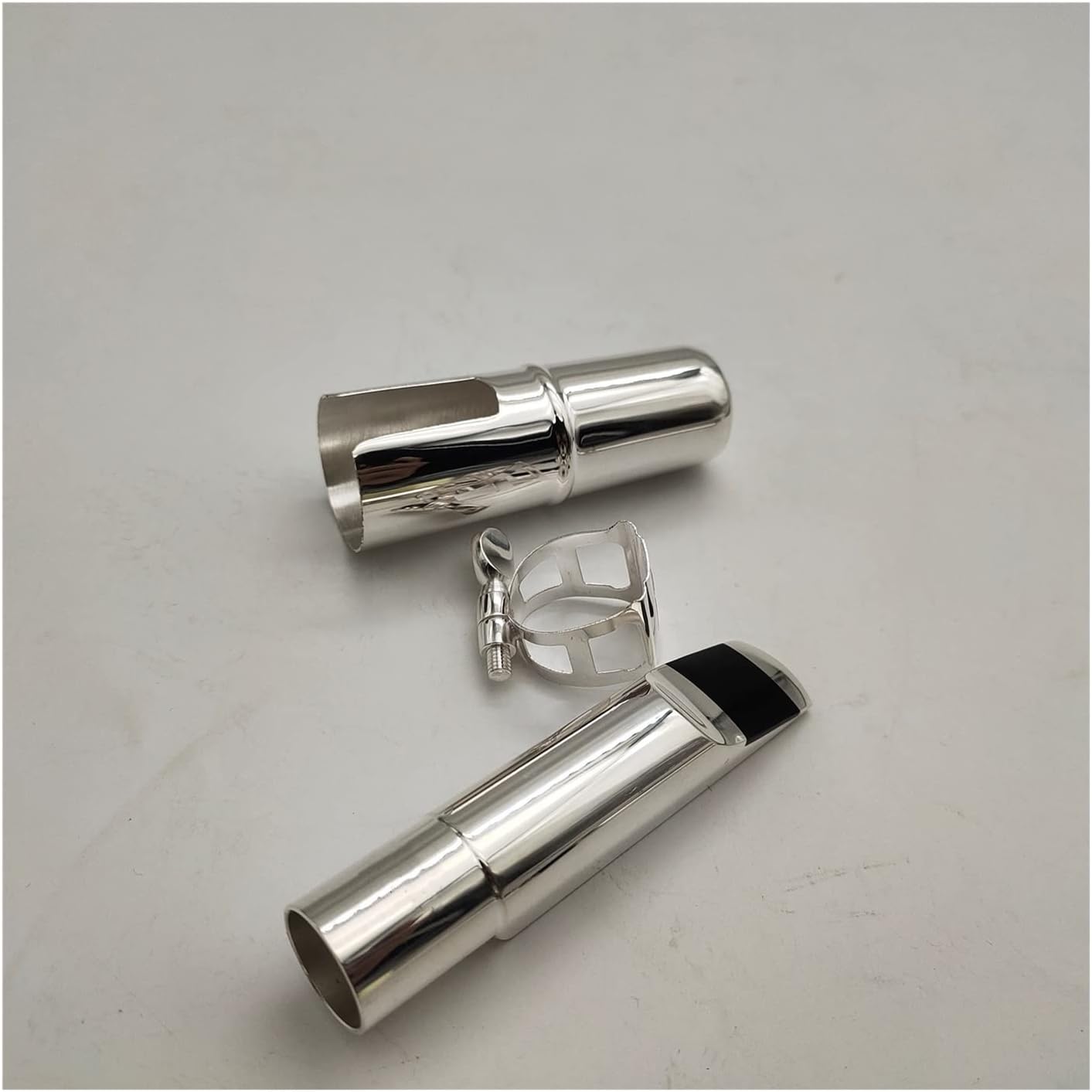 Sax Replacemen Set Professional Saxophone Mouthpiece for Alto Tenor Saxophone Accessories Sliver Gold Plated Woodwind Instrument Saxophone Accessories (Color : Tenor Sliver 8)