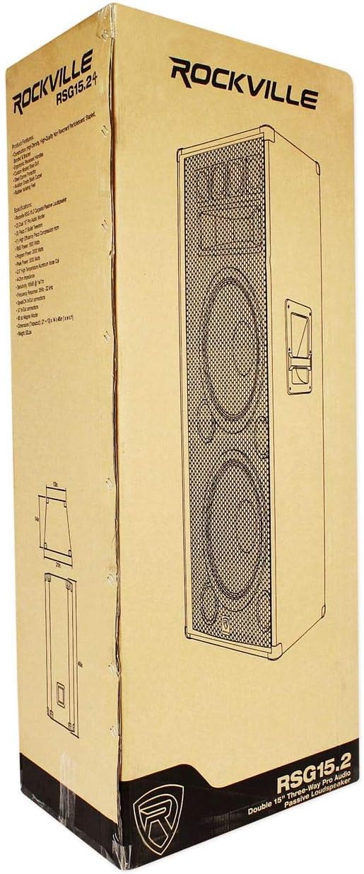 Rockville (2) RSG15.24 Dual 15 PA Speakers RPA9 Power Amplifier Amp