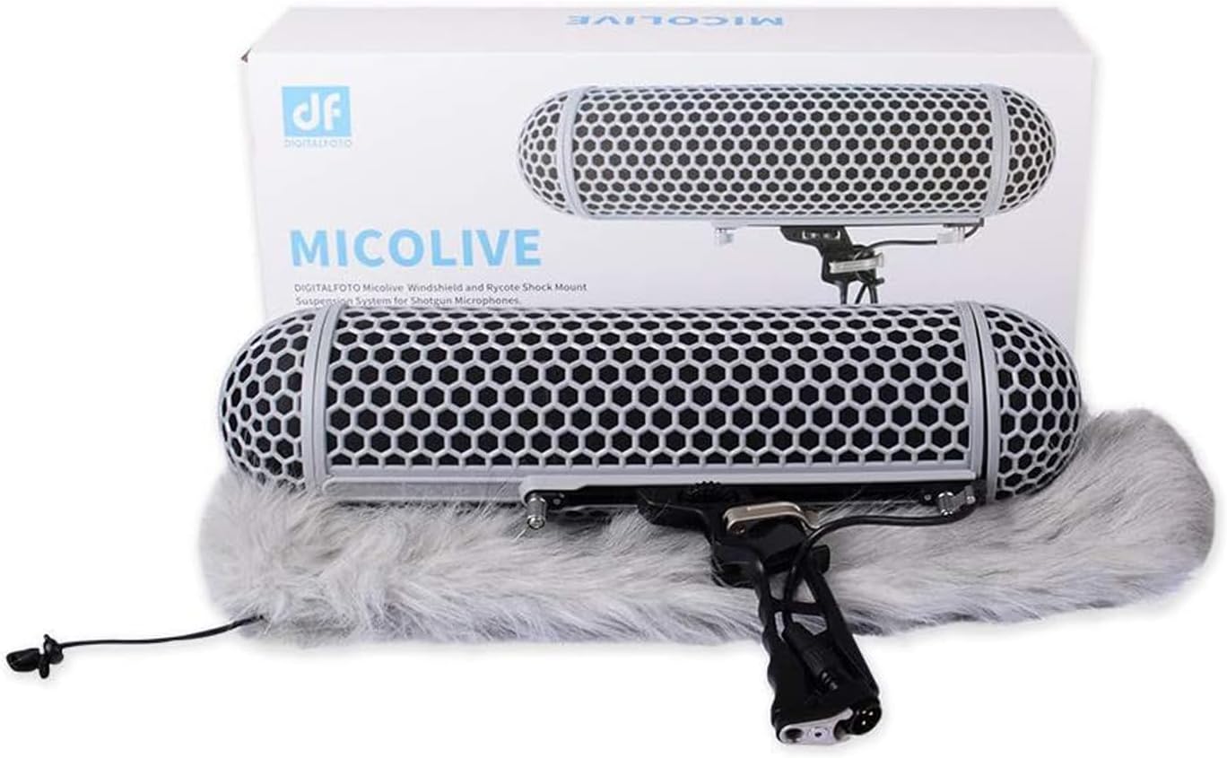 Micolive Upgrade Microphone Windshield Blimp,Windscreen Protect Cage with Shock Mount Suspension System,XLR Cable, Furry Deadcat Compatible with Rode NTG1/2/3/4/5 AT875R,Boya/MKE 600 Shotgun Mic
