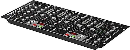 Behringer Pro Mixer VMX1000USB Professional 7-Channel Rack-Mount DJ Mixer with USB/Audio Interface, black