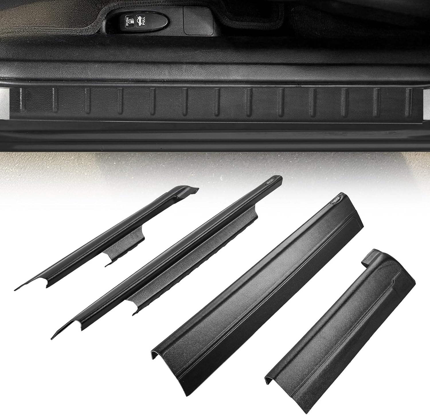 VEVOR Rocker Panel Guard, Compatible with 1999-2006 Chevrolet Silverado Extended Cab, Replacement for 14089 Trail Armor Side Skirts Extension Body Kit, Driver Side, 3M Adhesive, Black