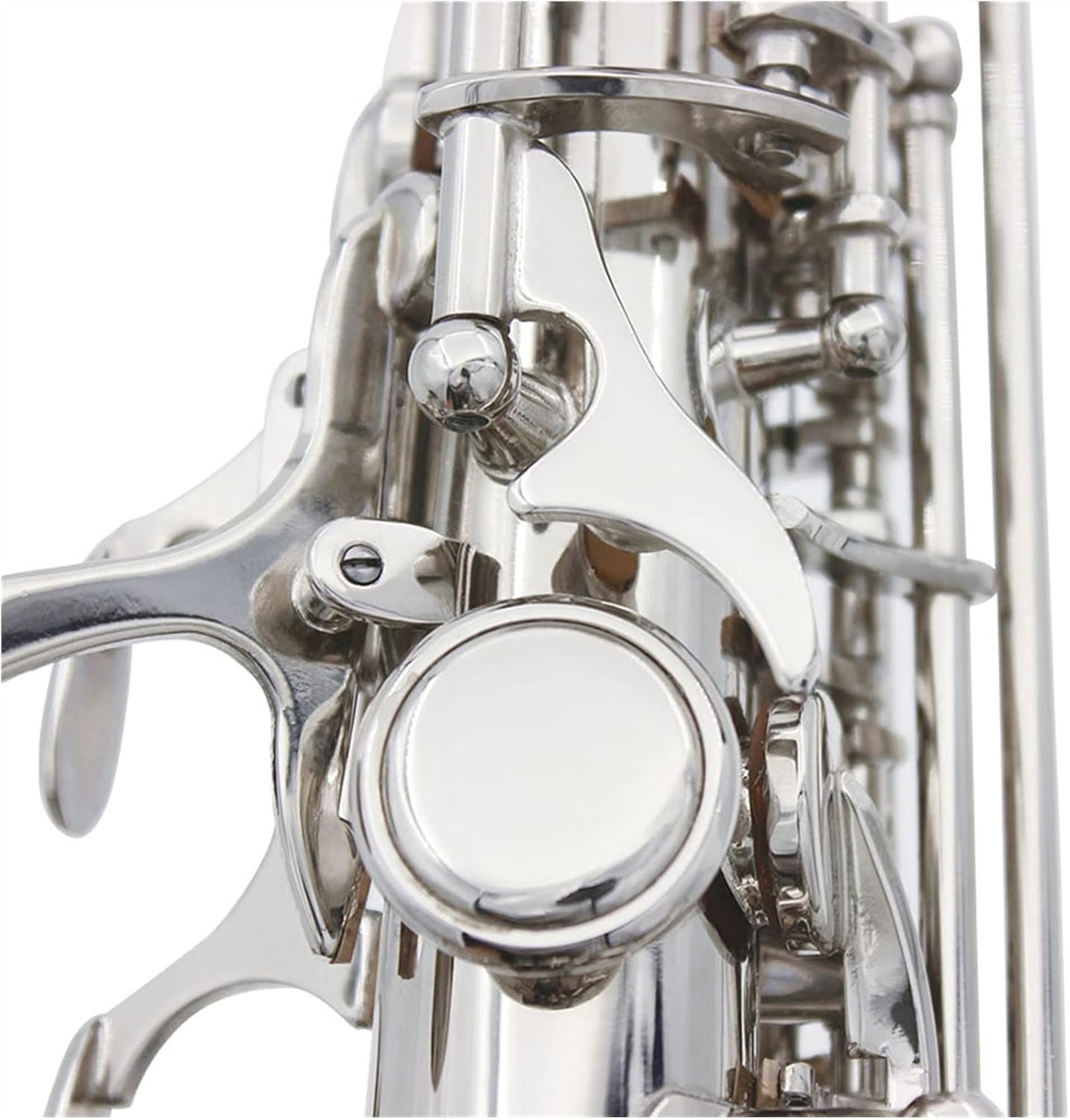 Bb Saxophone Silver Plated Brass Woodwind Instrument B Flat with Case Beginner Saxophone