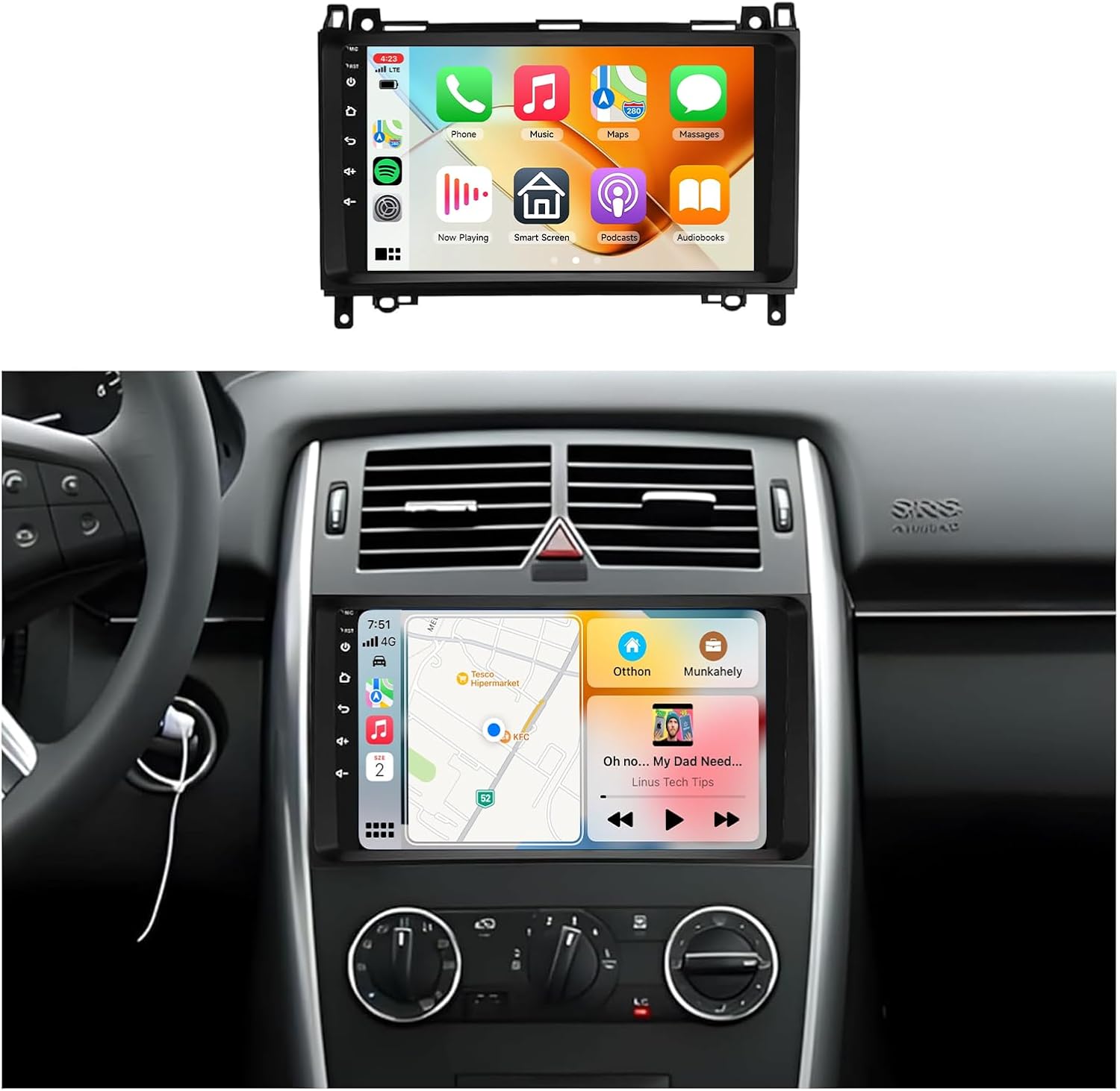 DSP 2G+64G,Radio for Mercedes Benz Sprinter B200 W169 W245 W639 Viano Vito W906 2008-2011,Android 13 Car Stereo Wireless Carplay Android Auto,5.0Bluetooth,9‘’ Touch Screen,GPS,FM/RDS WiFi Camera