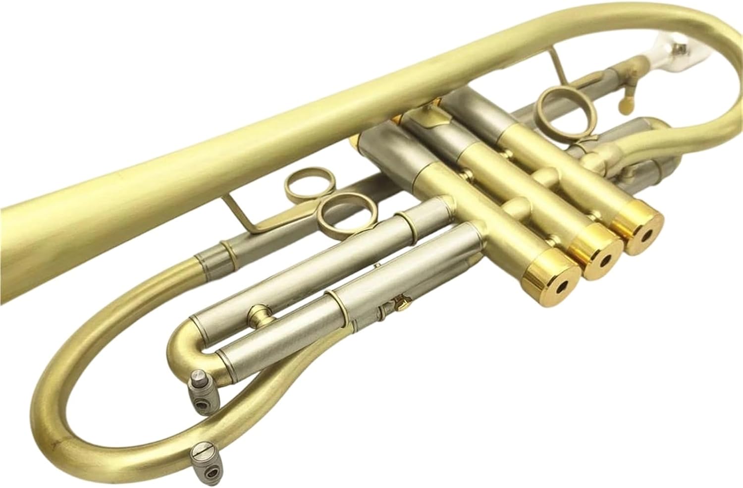 Trumpet Bb Key Brass Gold Plated Finish Professional Instrument With Box For Beginners