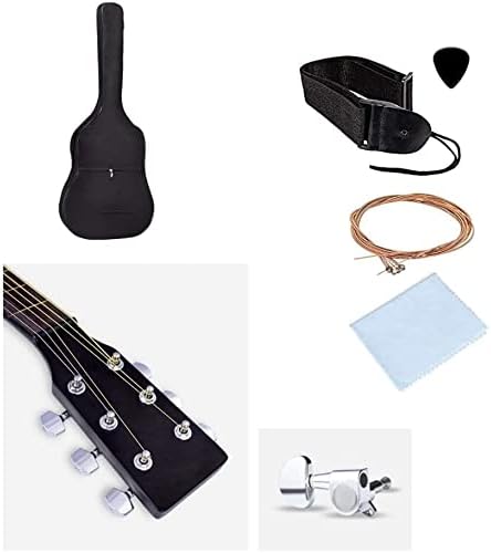 Full Size Guitar Acoustic Guitar Classical Guitar 41 Inches Handmade Beveled Guitar Beginner Exercise Beautiful Sound Portable Guitar Kit Beginner Acoustic Guitar Starter Package Student G