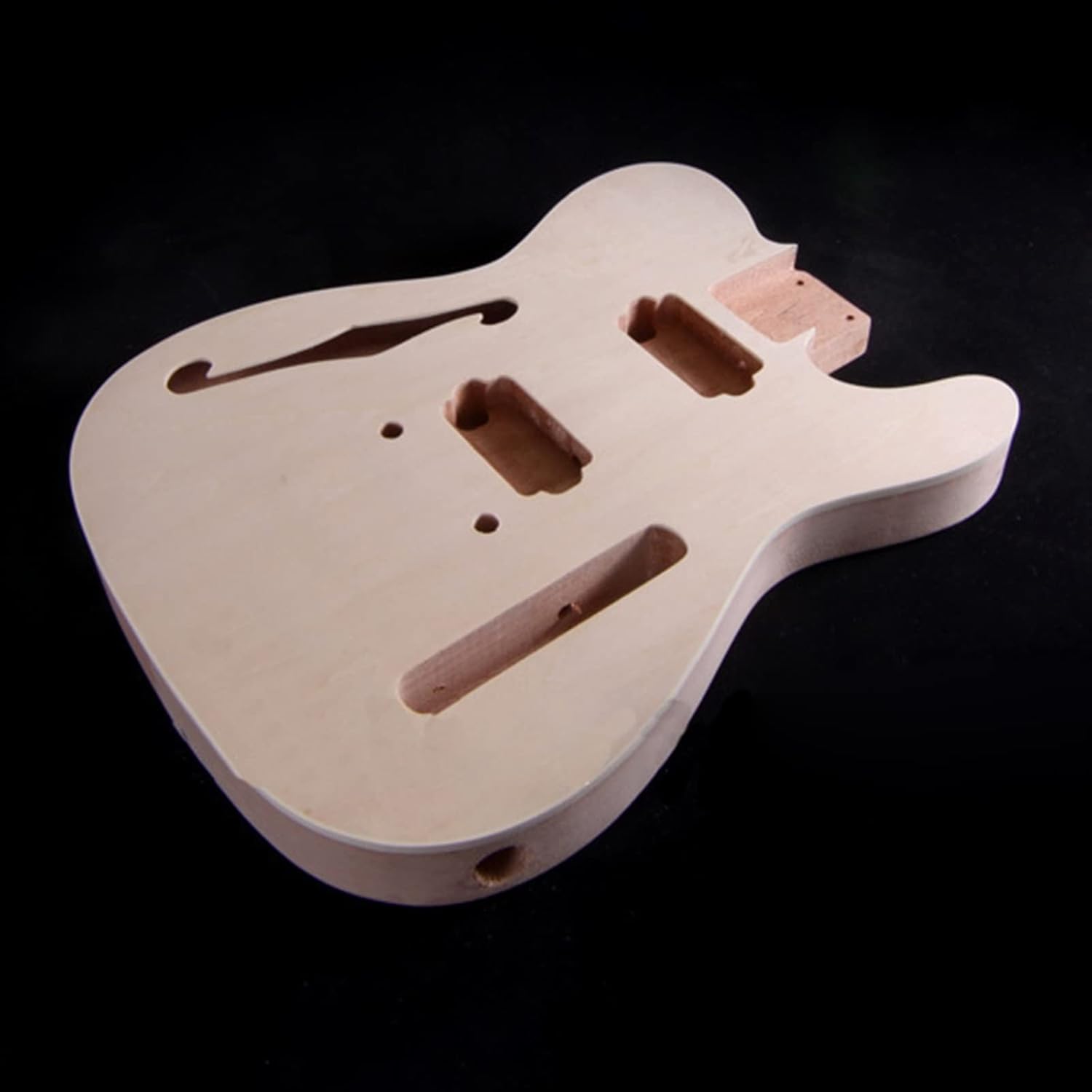 DIY Electric Guitar Kit DIY Electric Guitar Kit Semi-Hollow Body Mahogany with Basswood Top F Hole Mahogany Neck