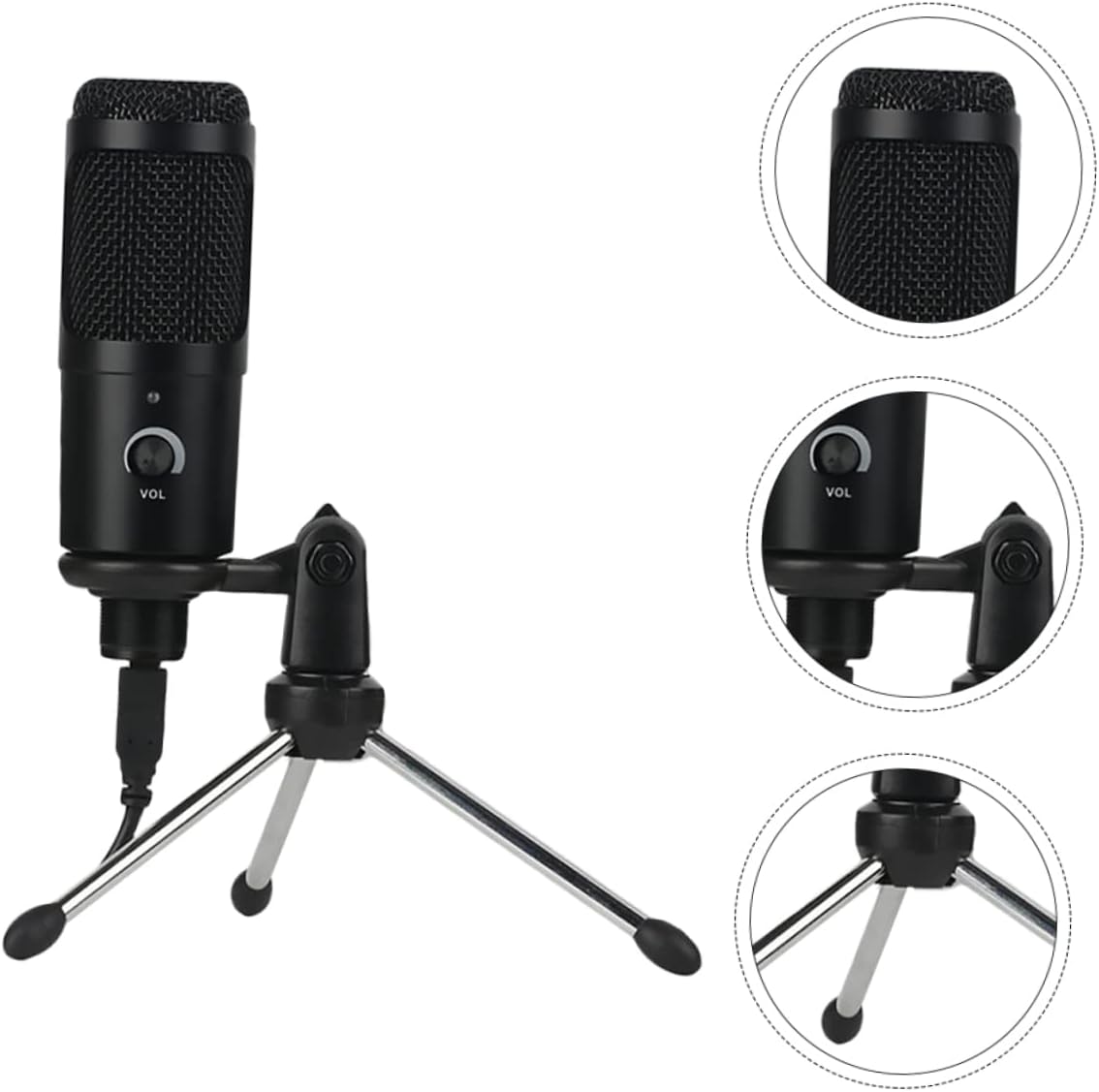 1 Set Zoom Conference Tabletop Mic USB Podcast Recording Laptop Stand Cardioid Video Desktop Streaming with for Adjustable Microphone Mount Condenser Stands