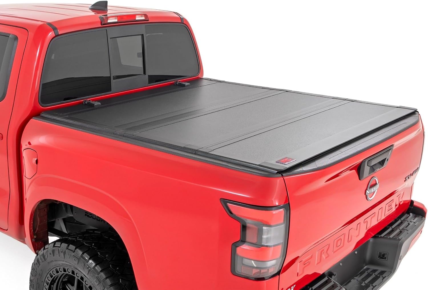 Rough Country Hard Tri-Fold Flip Up Truck Bed Tonneau Cover for Nissan Frontier (2005-2021) - Fits 5' (60