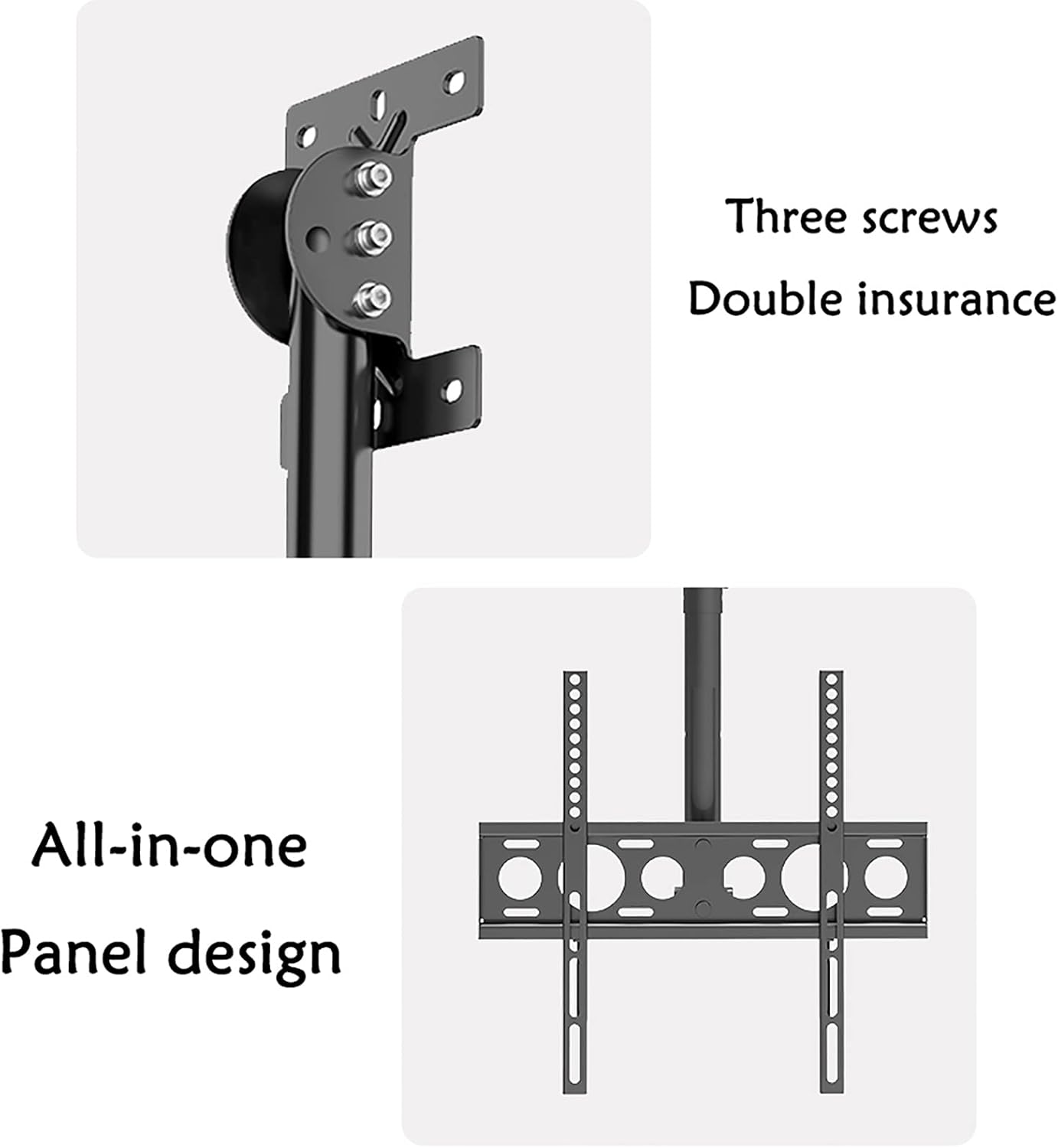 tv Wall Mount Ceiling TV Mount Bracket, for 26-60 Inch TVs Up to 110 Lbs, Max 400x400, Can Adjustable Tilt Swivel, Black (1.5)