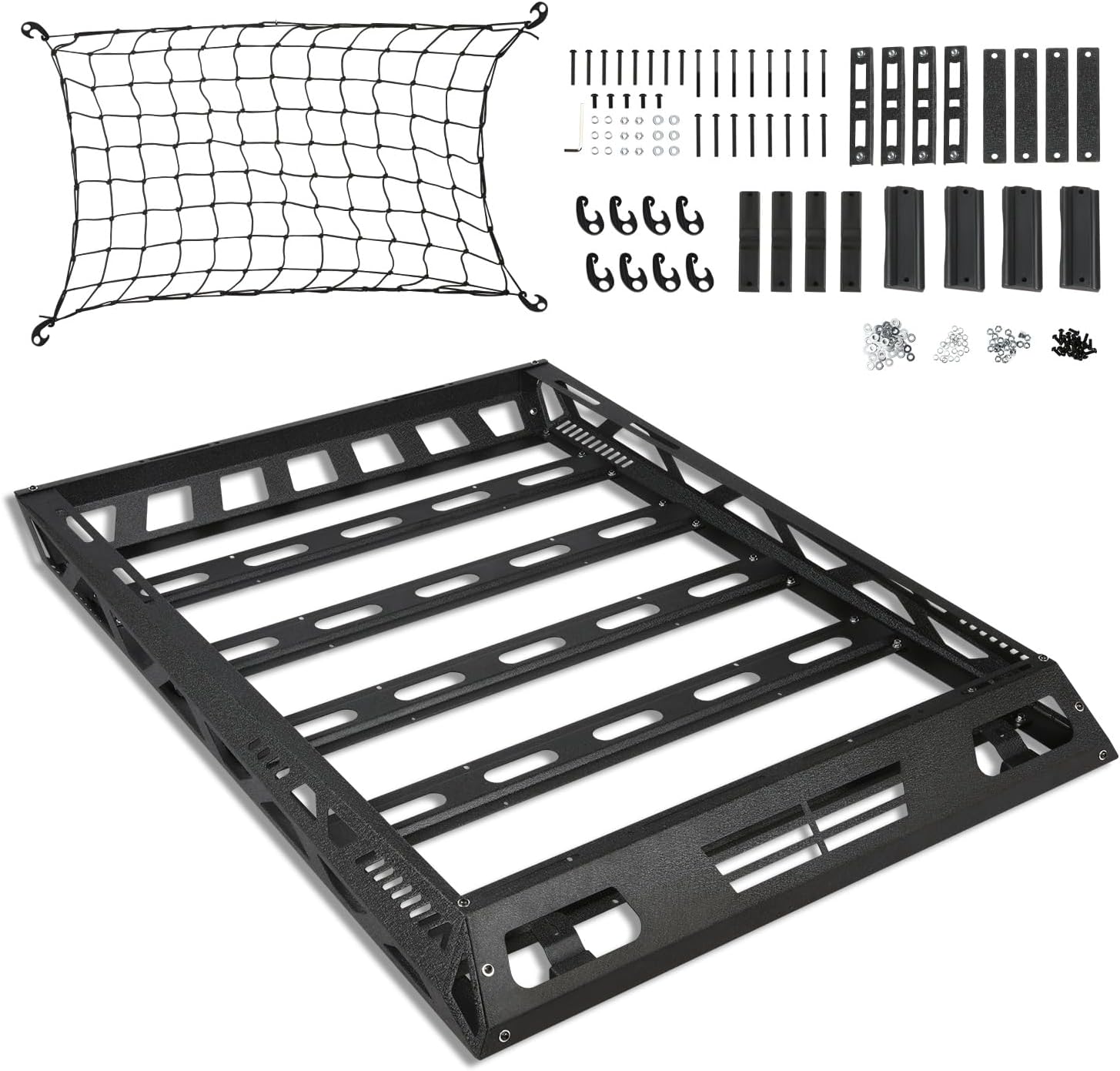 DNA MOTORING Universal Car Rooftop Cargo Carrier Basket with Cargo Net, 55'' W X 41'' L X 5
