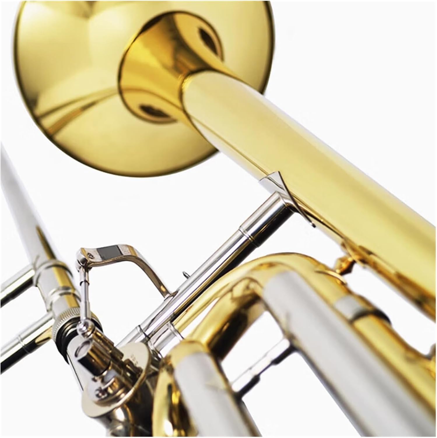 Adult Trombone Instrument Transposing Trombone In B Flat To F Key White Copper Bowstring