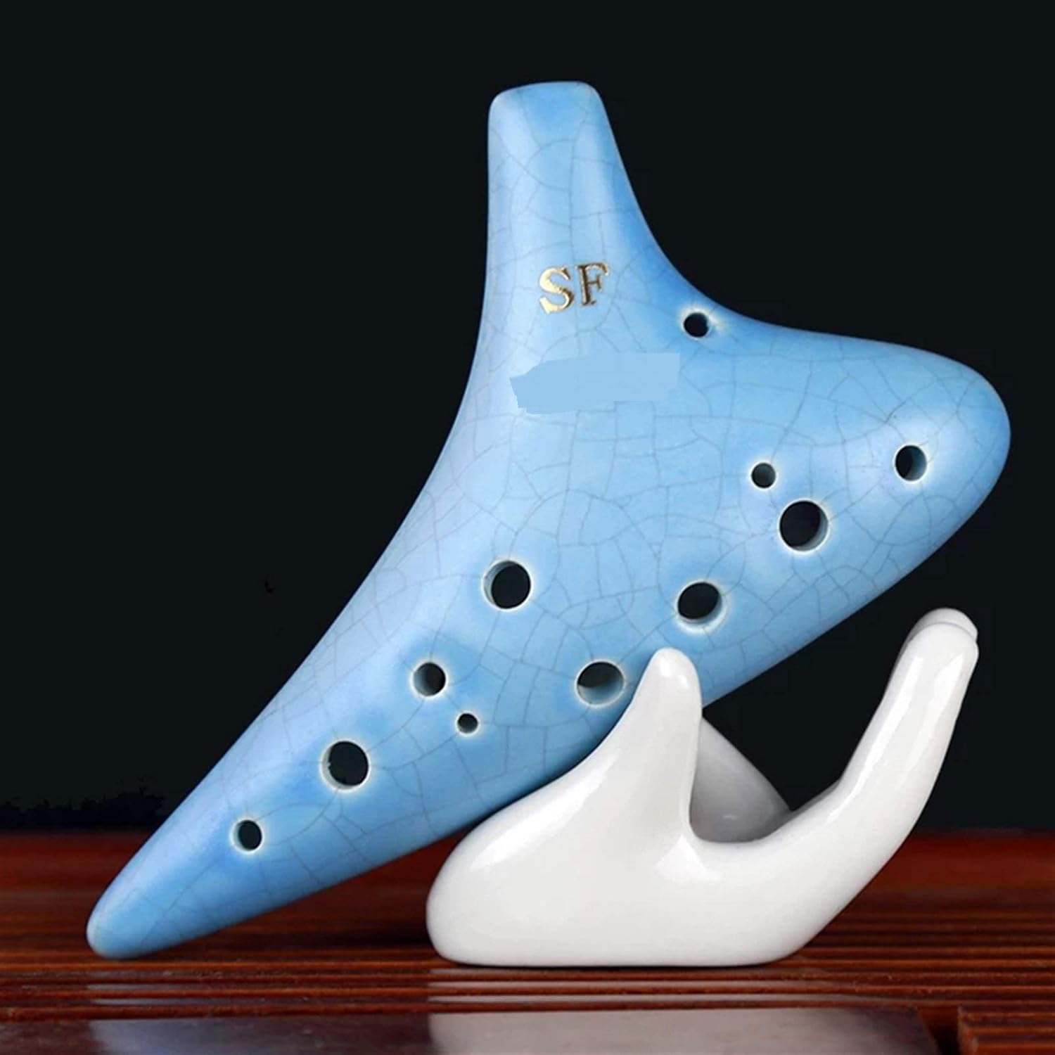 12 Holes Ocarina Alto C Tone Key Soprano G Musical Instruments Professional Wood Wind Instruments Music Lovers Instruments (Color : Soprano C Blue)