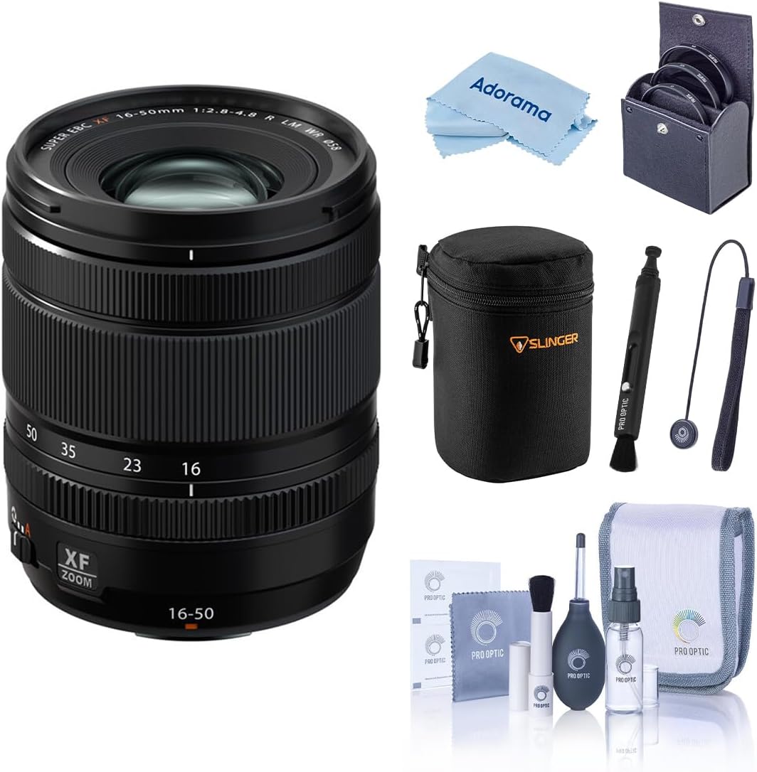 Fujifilm XF 16-50mm f/2.8-4.8 R LM WR Lens, Bundle with 58mm Filter Kit, Soft Lens Case, Cleaning Kit, Lens Pen Cleaner and Microfiber Cleaning Cloth
