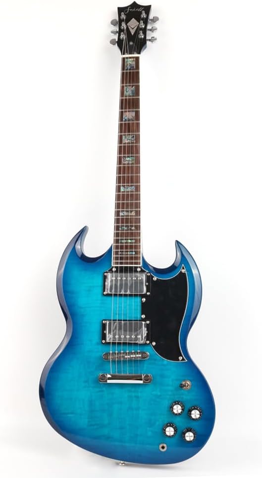 Fojill FSG-60 Electric Guitar Canadian Maple Neck Rosewood Fretboard Mahogany Body Stainless Frets(FSG-60BLR)