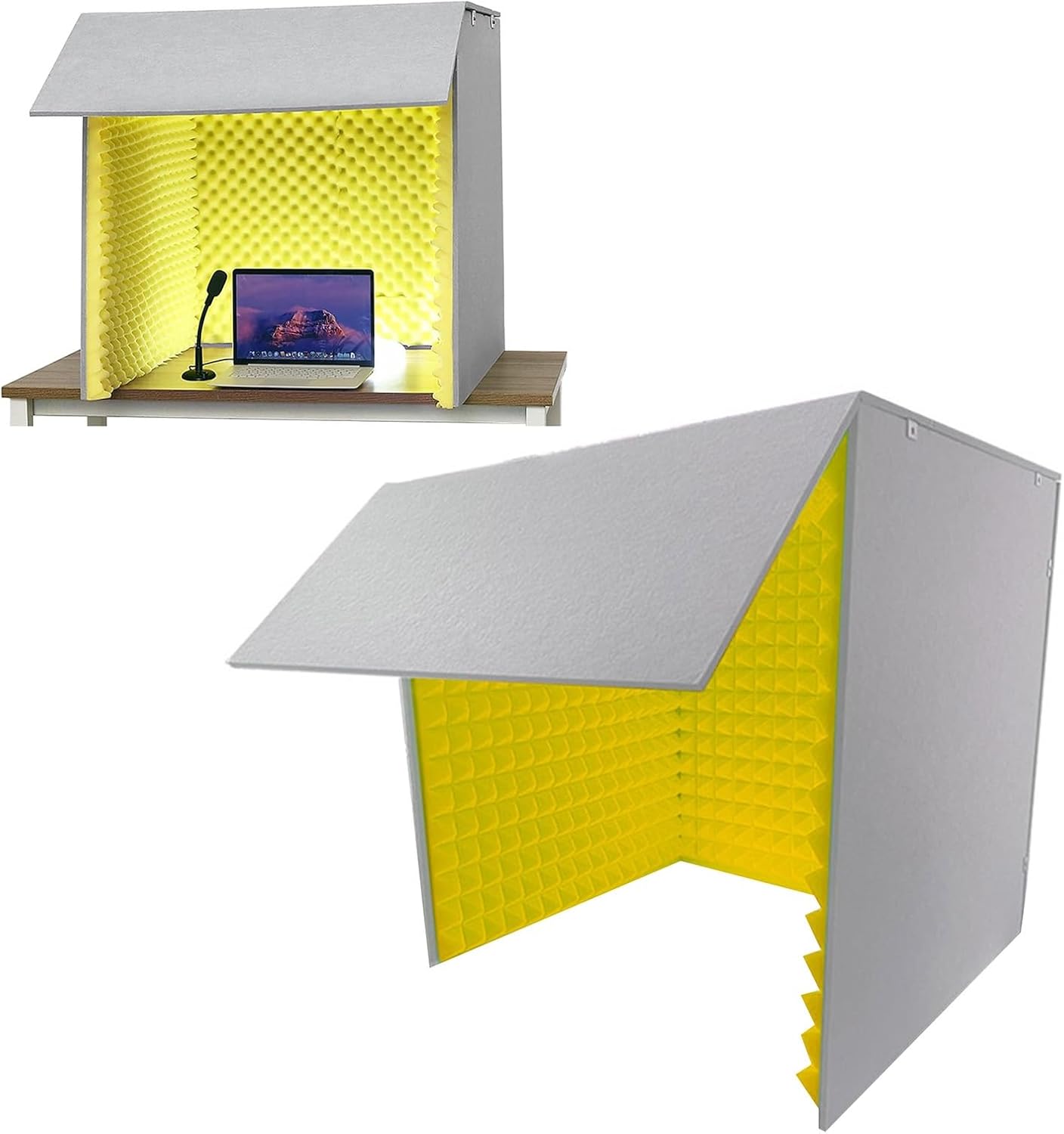 Portable Recording Shielding Box, Soundproof Room, Portable Recording Studio, for Acoustic Treatment (Yellow_80*80 * 80cm)
