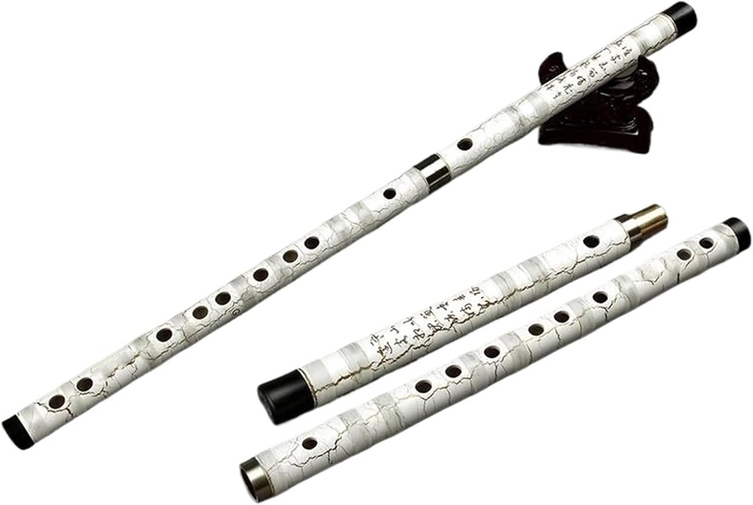 White Flute Transparent Line Musical Instrument Traditional Handmade Woodwind Instrument(C KEY)