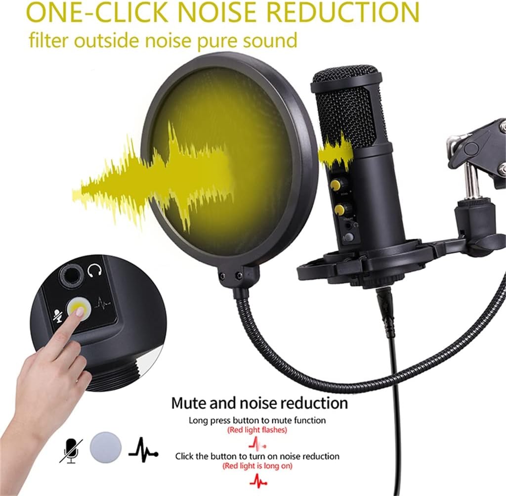 BM850 USB Microphone for Recording/Streaming/Gaming, Professional Microphone for PC/Laptop, Voice Volume Control (A