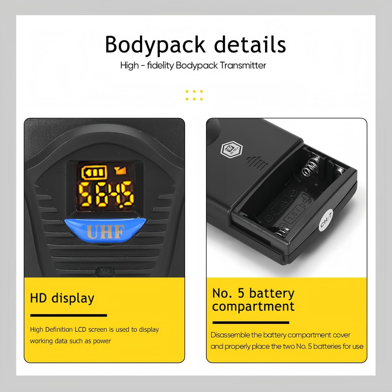 W IN-MIX UHF Wireless Microphones System with 4 Cordless Handheld and 4 Headset/Lavalier Lapel Mics, Bodypack Transmitter, Receiver, 165ft Range for Singing Karaoke Church Party