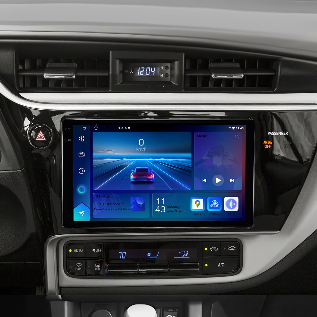 2+64G Car Stereo for Toyota Corolla 2017 2018 with Carplay Android Auto, 9 Inch QLED Touch Screen Car Radio with Bluetooth GPS WiFi FM Radio and Backup Camera