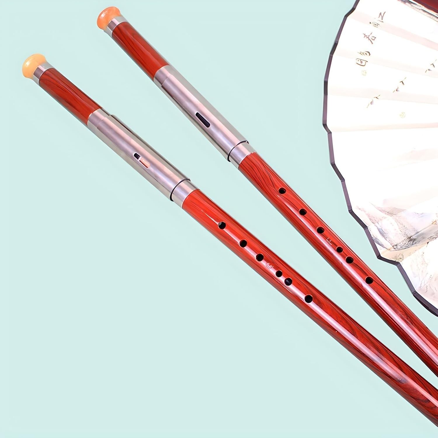 Dizi Flute Chinese Hand-Carved Bamboo Flute Standing Blowing Bawu Wind Instrument Flute in F Key Bamboo Flute Traditional Instrument(G Key)