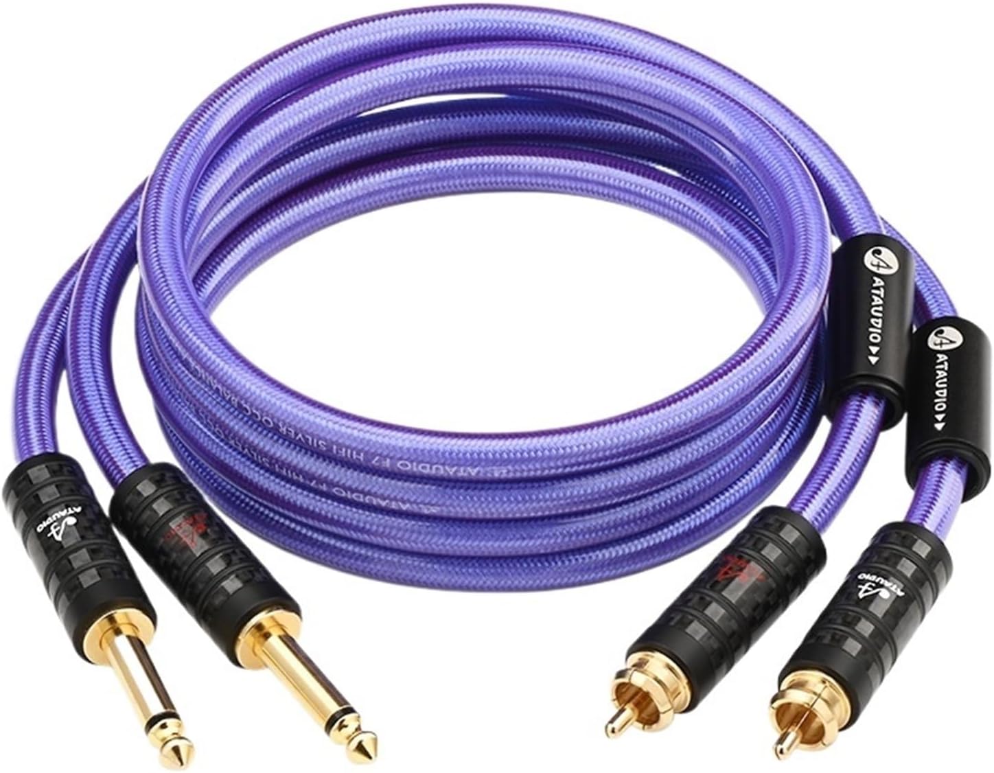 HiFi Dual 6.35mm to Dual RCA Audio Cable Hi-end OCC Silver-plated 6.5mm TS to RCA Cable for Amplifier Mixer Speaker(3.5m)