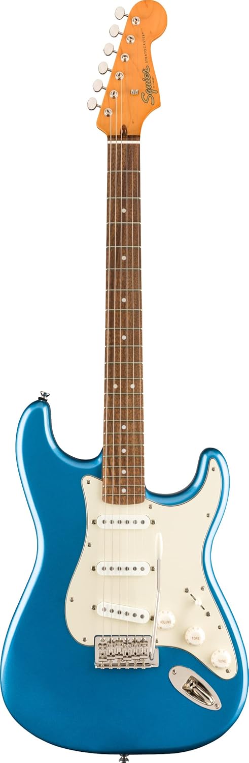 Fender Squier Classic Vibe '60s Stratocaster - Lake Placid Blue Bundle with Gig Bag, Instrument Cable, Tuner, Strap, Strings, Picks, and Austin Bazaar Instructional DVD