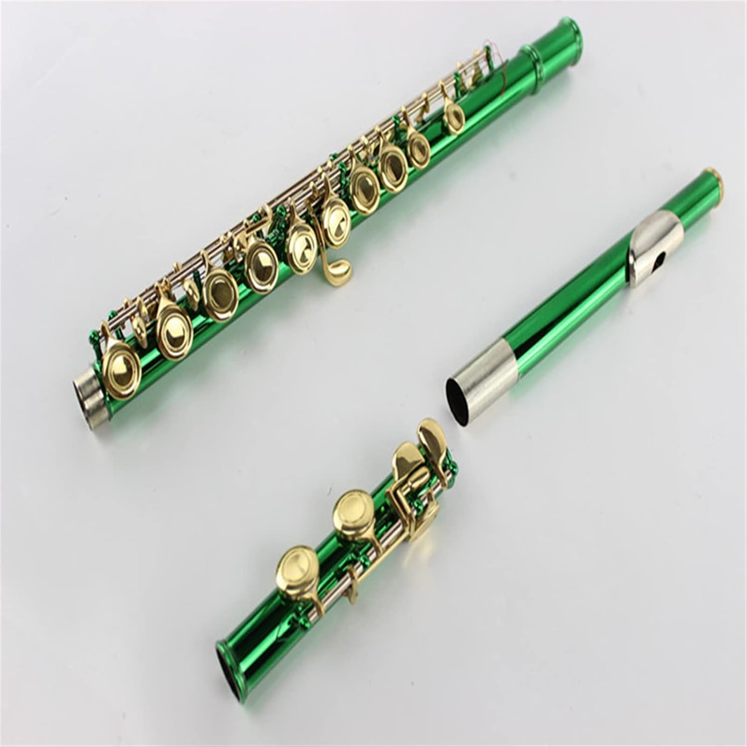 Flute Musical Instrument Wind Instrument 16 Hole Closed Hole C Flute Manufacturer Wholesale B Tail E Key Green Body Flute Starter Flute
