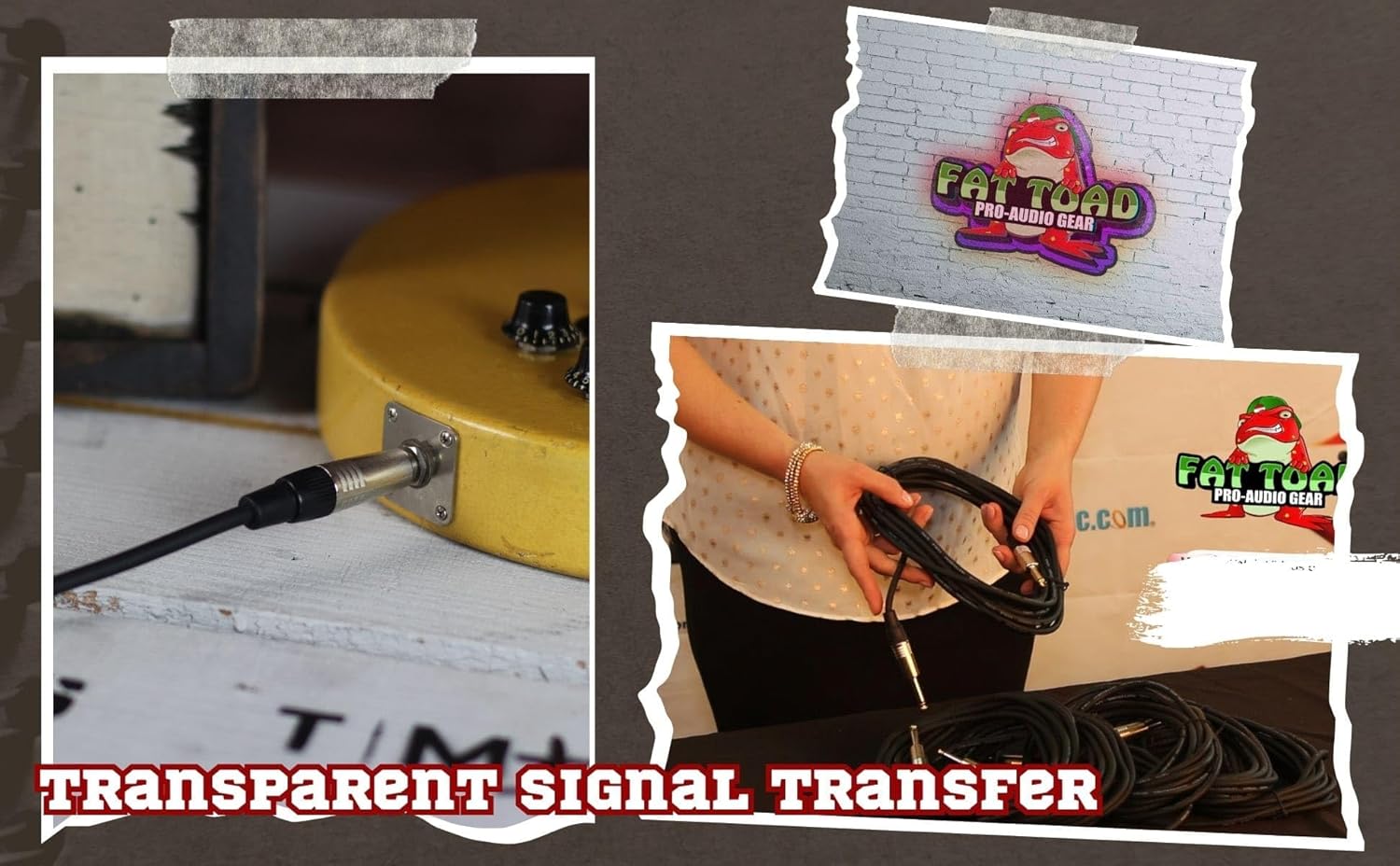 Fat Toad 20ft Instrument Cables (ShieldedPRO X Series) 24 Pack – 1/4 Inch Gold Straight-End Guitar Cords – 24 AWG Wires for Amp, Bass, Keyboard, Studio Use