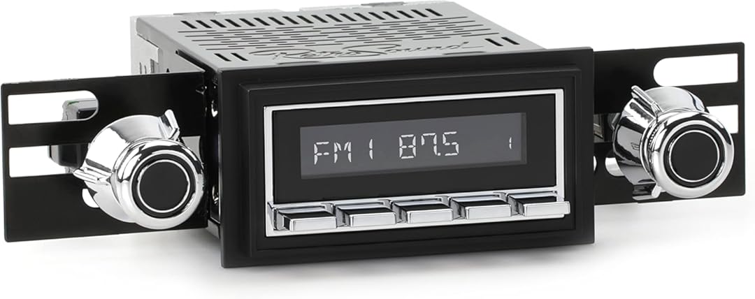 RetroSound HC-226-55-75 Hermosa Direct-Fit Radio for Classic Vehicles (Chrome Face and Buttons, Black Bezel)