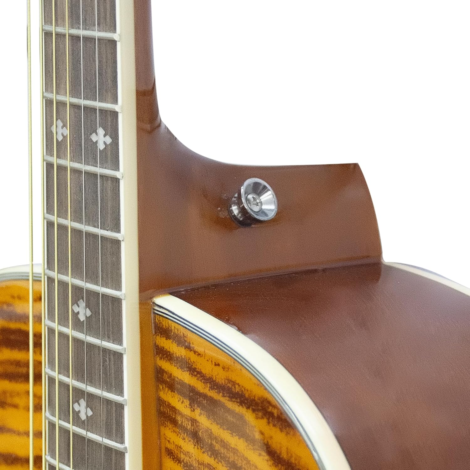 40-Inch Resonator Guitar with Spruce Top & Sapele Body - Tiger Flame Finish, Okoume Neck, Rosewood Fingerboard | Bronze Strings | Beginner guitar