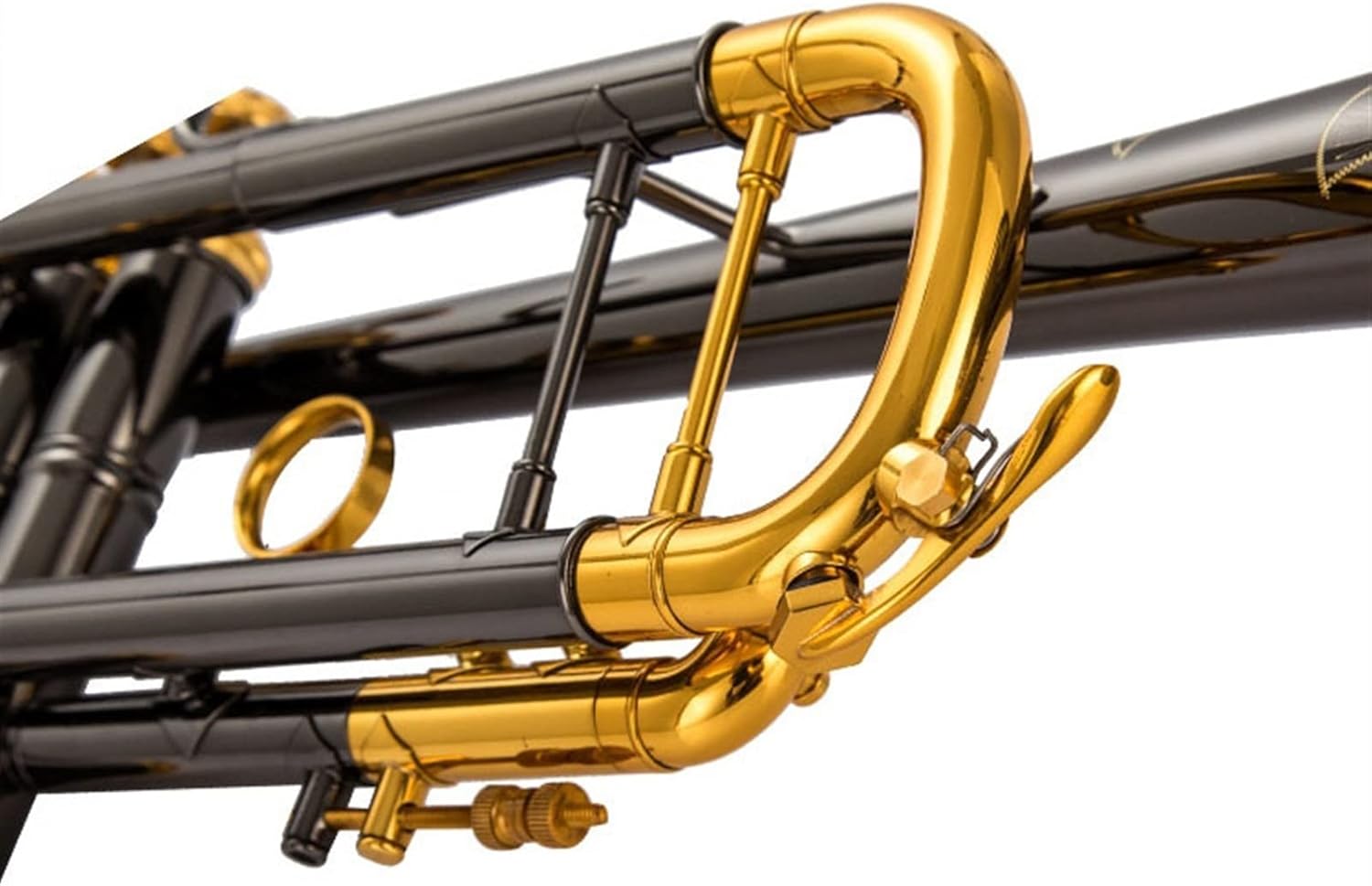 TSTS Brass Instrument Flat B-Key Black Nickel Gold Key Standard Trumpet Instrument Beginner Adult Student Wind Instrument Professional Trumpet