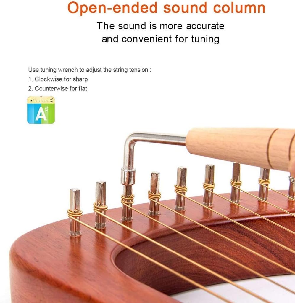 JOYGOOD Harp Autoharps Lyre Plate-Type Small Stringed Instrument, Humanized Design of The Harps, with Performance Package, Strings, Tuning Wrench (Color : Natural, Size : 16 String)