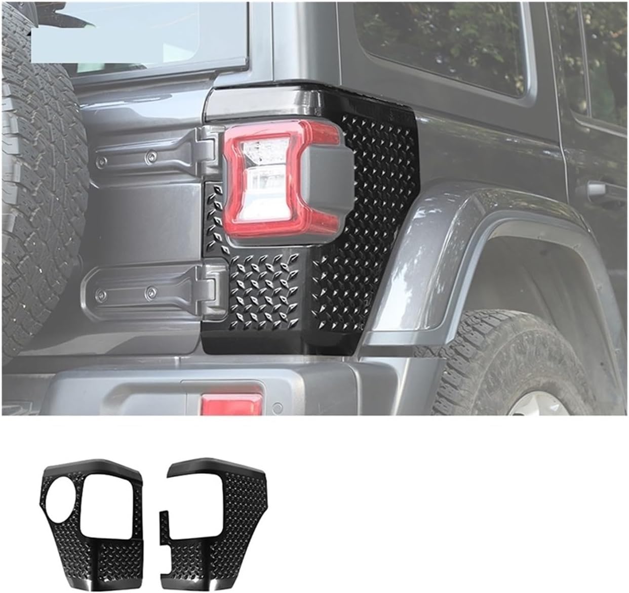 Car Front Wheel Eyebrow Wrap Angle Guard Cover Tail Light Corner Armor Decoration Cover Compatible For Jeep Wrangler JL 2018-2025(Tail Light Corner)