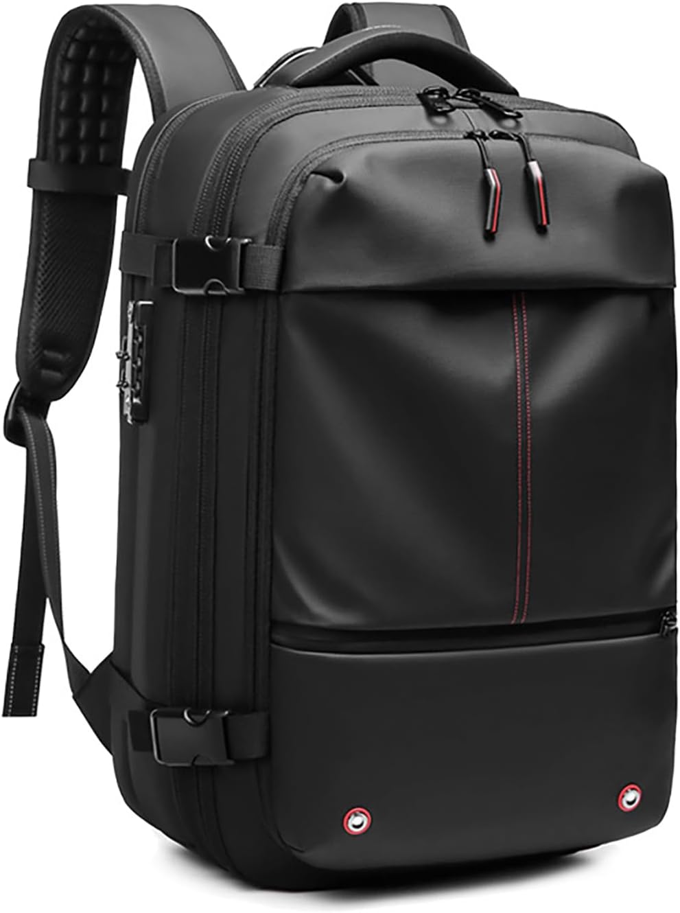 Vacpack Backpack, Airback Backpack with Pump, 60L Expandable Backpack with Vacuum Compression, Waterproof and Anti-Theft Air Vacuum Backpack for Travel (Black, No Air Pump)