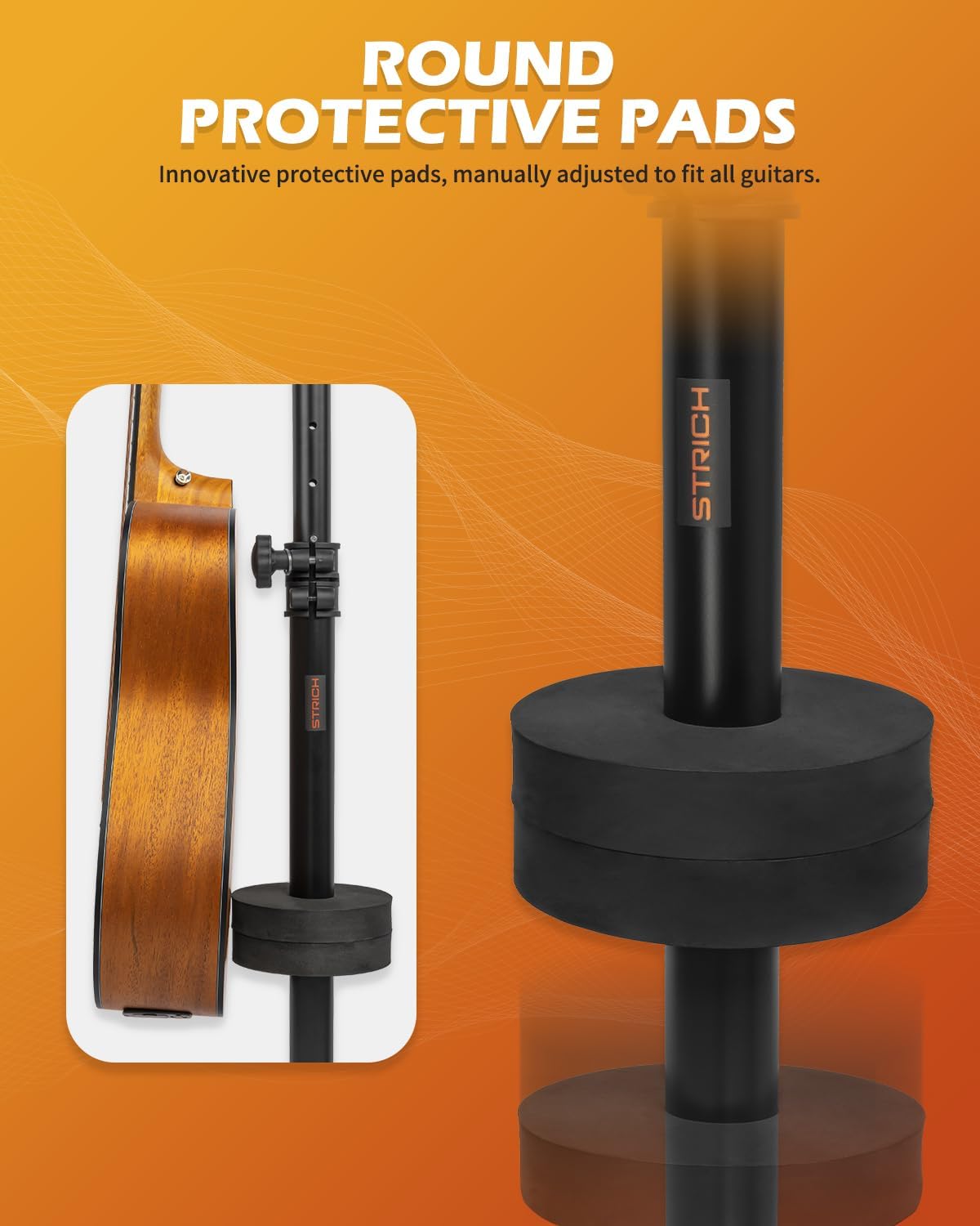 STRICH Guitar Stands Floor, 4 Adjustable Guitar Stand Holder, Heavy Duty 4 Guitar Stand for Acoustic Electric Guitars Bass Banjos, Folding Multi Guitar Stands 4-Holder, FH-S4U Black