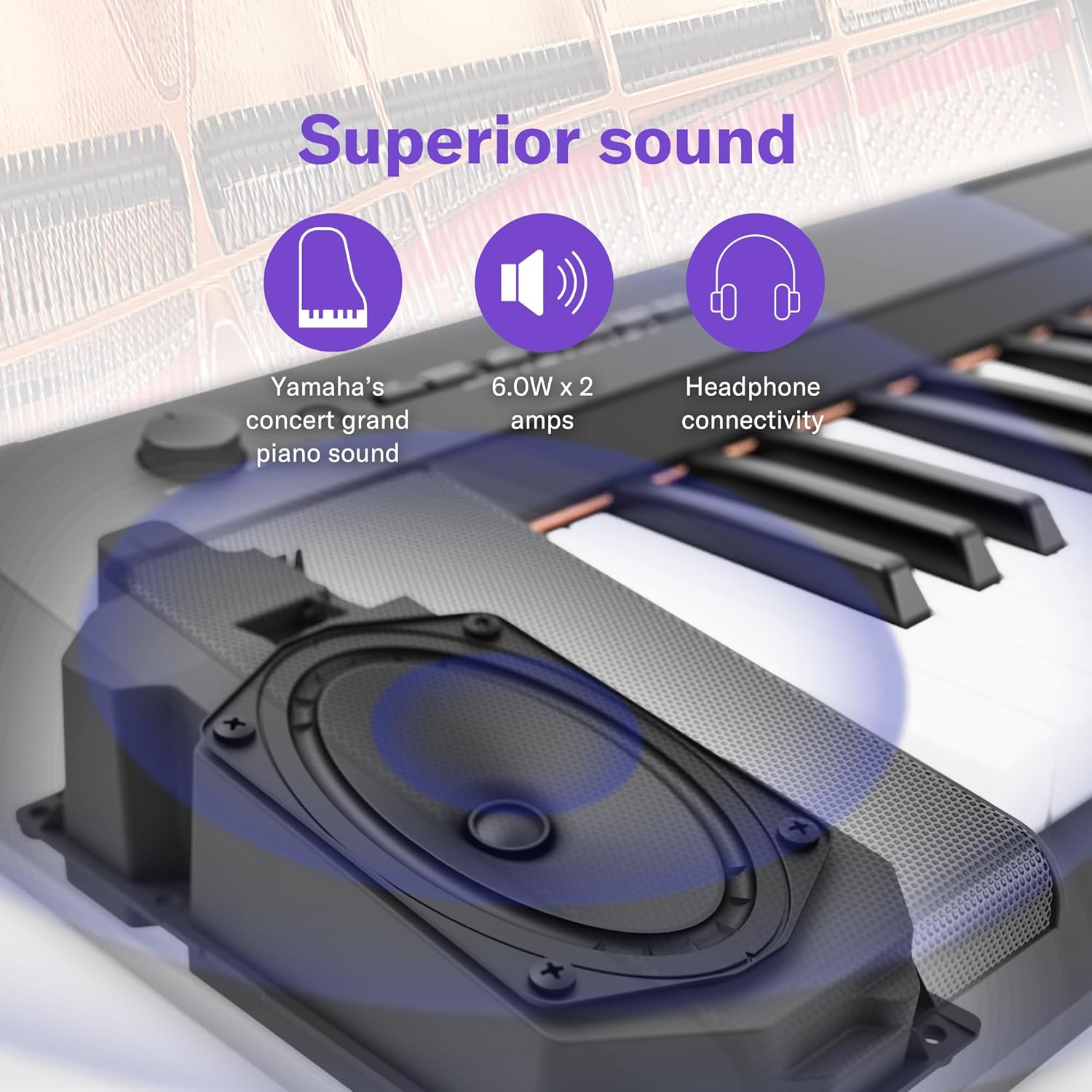 Yamaha Piaggero 61-Key Ultra-Portable Digital Piano, Touch Sensitive Keys, Metronome, Recording Function, Black NP15B