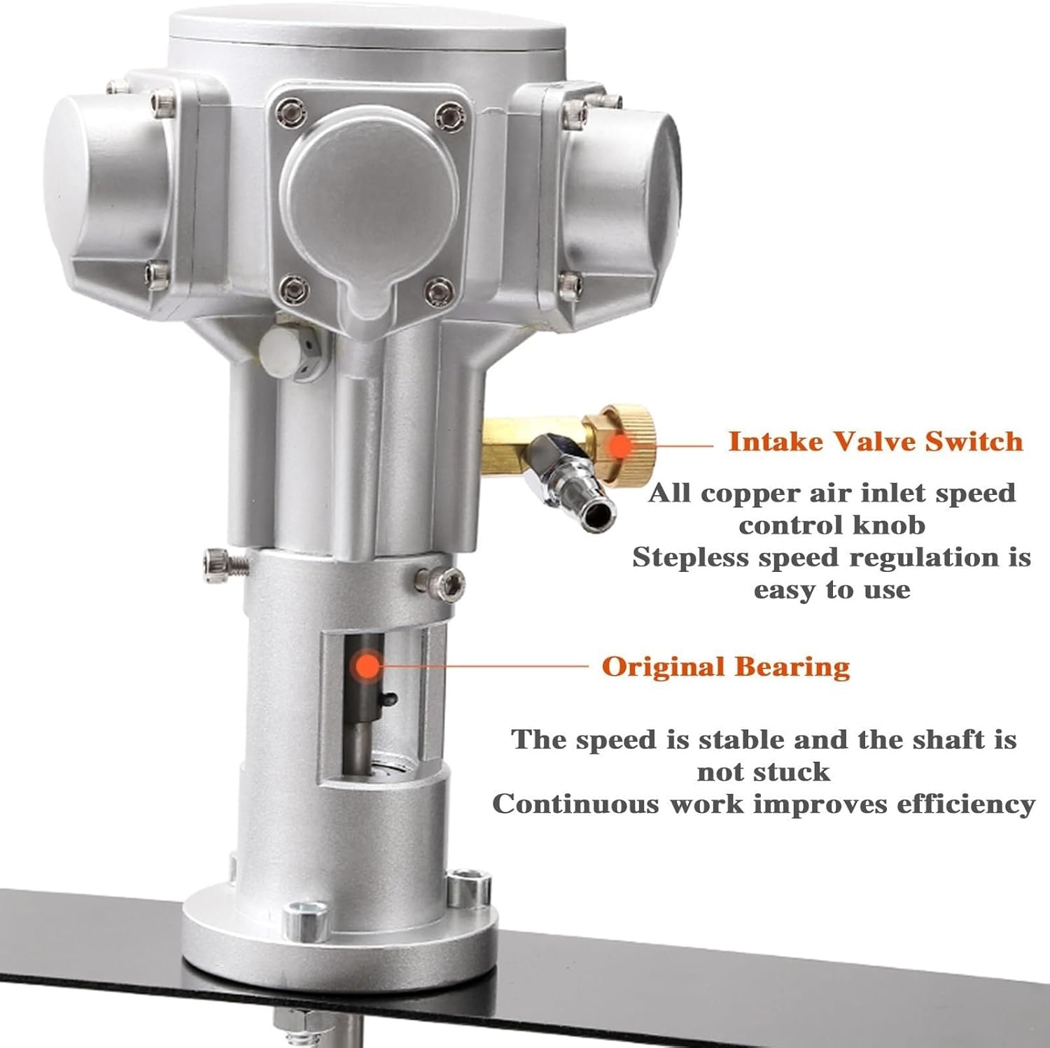 55 Gallon 3/4HP Pneumatic Paint Mixer, 400L Tank Barrel Air Agitator, Paint Stirring Machine Mix Tool for Viscous Liquid Ink Dye(Stainless Steel Blade)