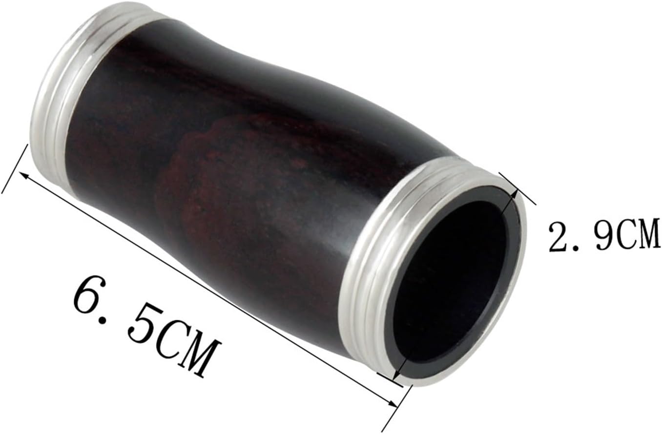 Clarinet Replacement Parts B Flat Clarinet Ebony Tube Clarinet Tube Black With Metal Silver Edge Professional Tuning Wind Instrument Accessories