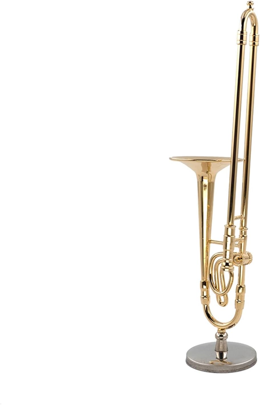 Musical Ornaments Decoration Golden Miniature Copper Trombone Model with Support Mini Decorative Ornaments for Room (Color : 30cm)