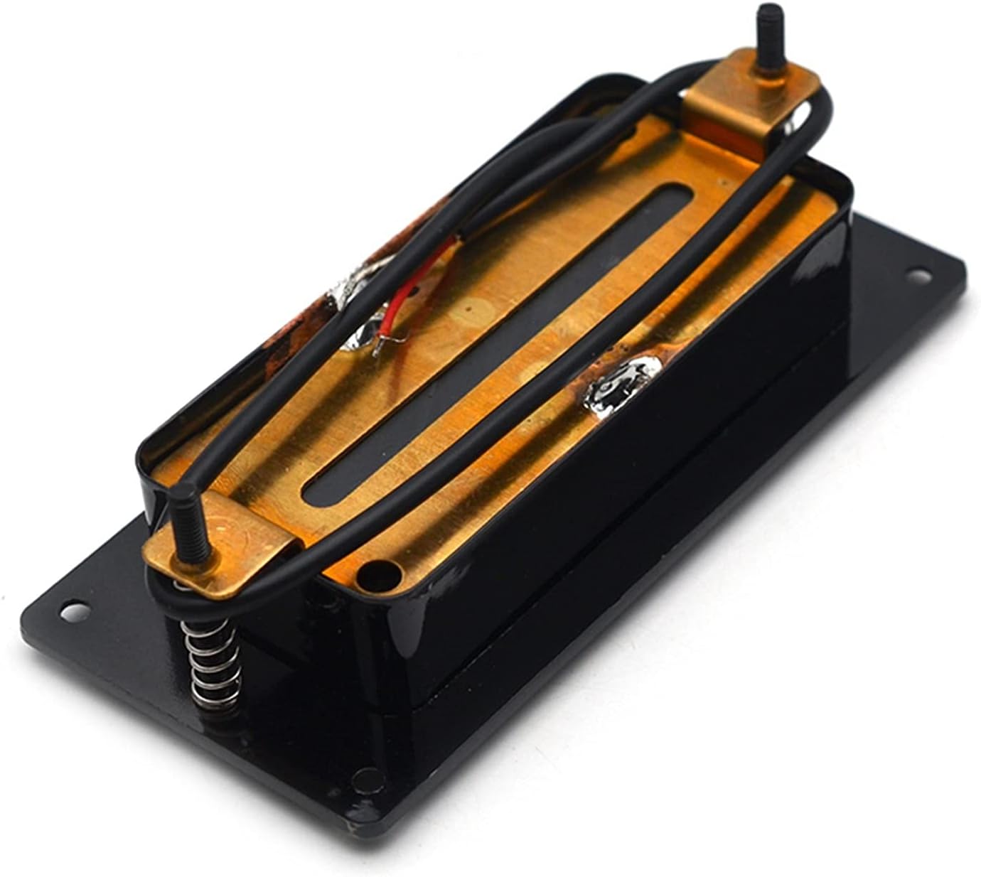 Guitar humbucker Pickup Mini Style Two Line 8 Hole Electric Bass Humbucker Pickup Neck/Bridge Pickup Black Gold Chrome (Color : Gold 2pcs)