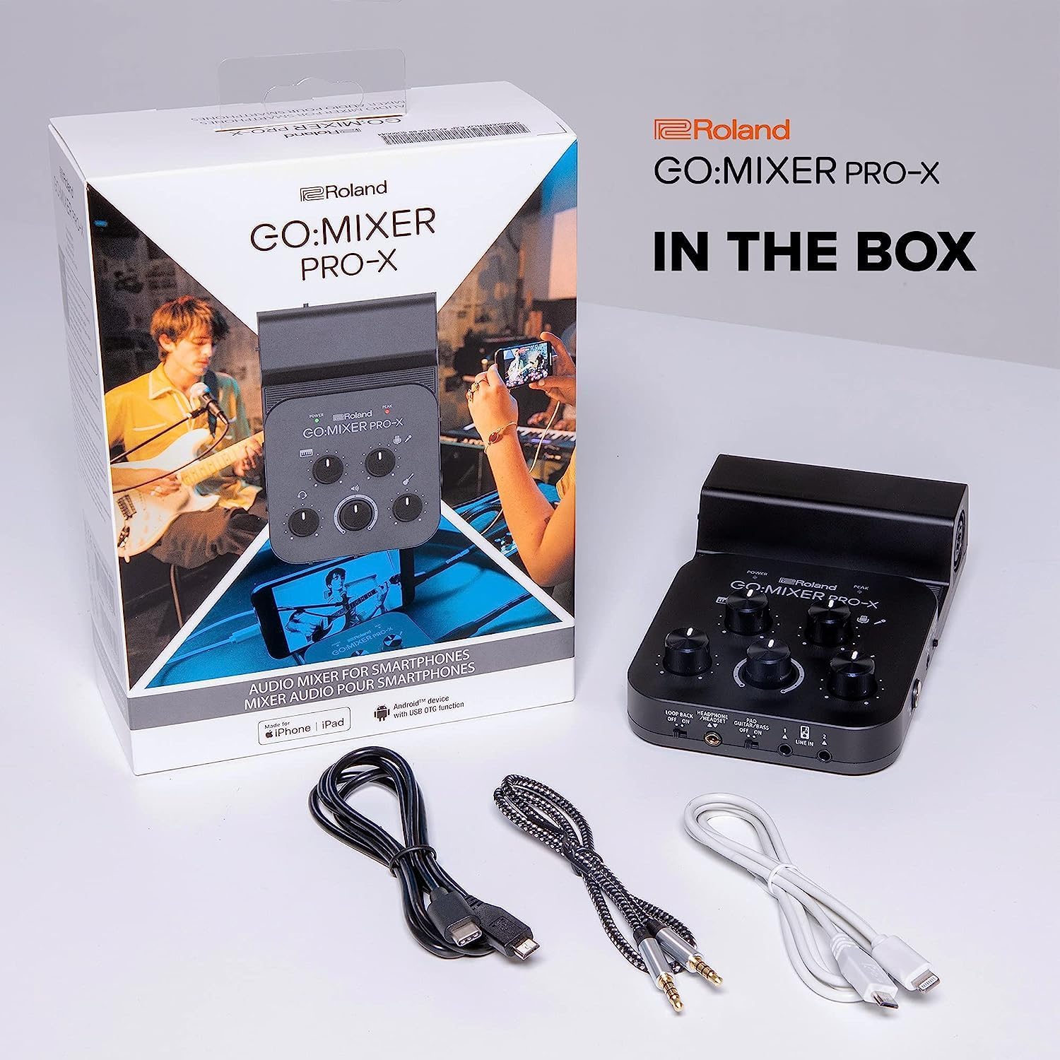 Roland GO:MIXER PRO-X Audio Mixer for Smartphones | Connect and Mix up to 7 Audio Sources | Add Studio Quality Audio to your Social Content and Livestreams