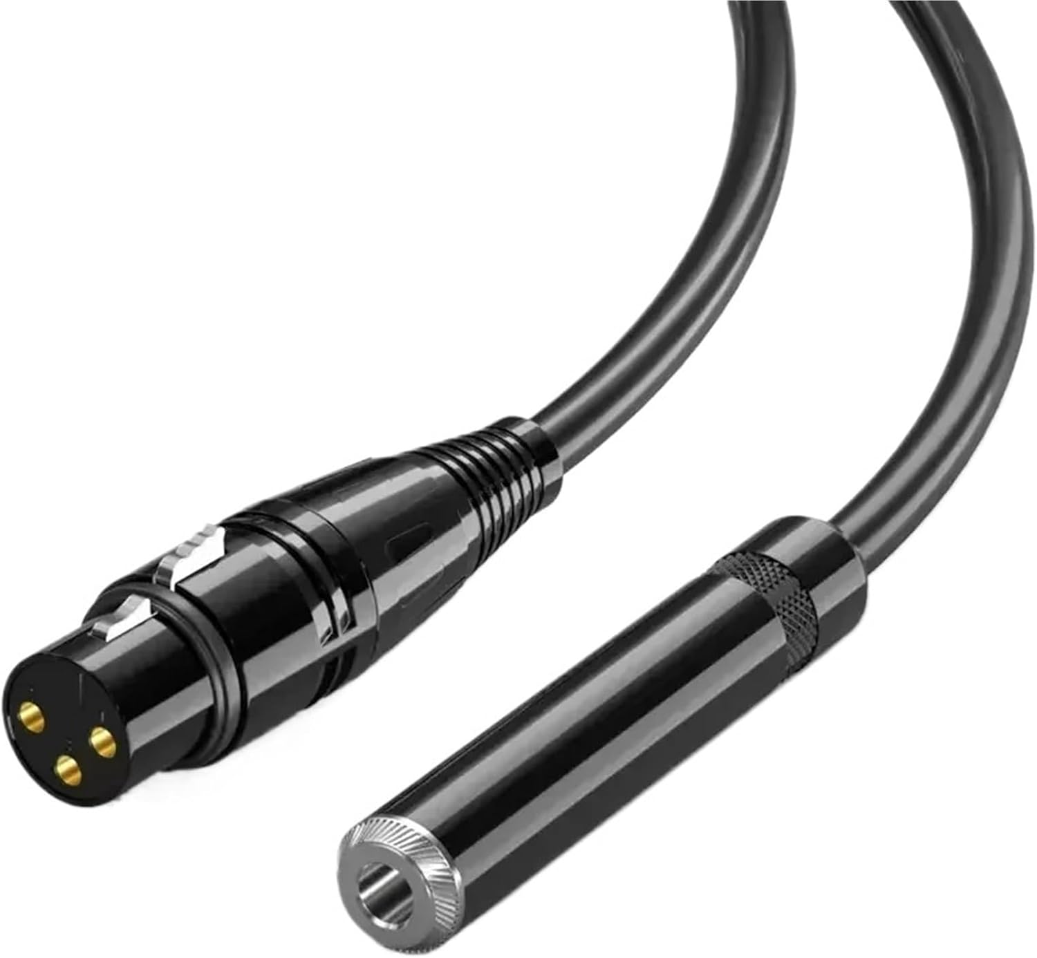 6.35mm Female to XLR Male(Female) Audio Extension Cord 1/4 Inch 3-Pin Microphone Cable for Guitar Drum 6.35 Jack Devices(XLR(F) to 3.5mm(F),5m)