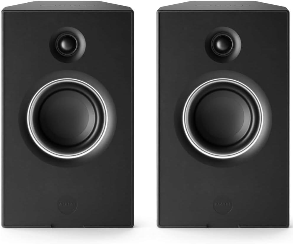 Aiaiai Unit-4 Wireless+ Powered Studio Monitors Bundle with Carrying Case & Polishing Cloth – Low-Latency Audio, Bluetooth & Wired Modes, Compact & Portable Design