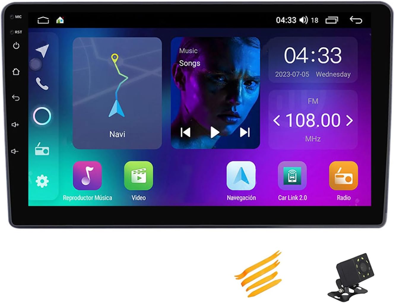 Android 13 Car Stereo Bluetooth CarPlay 2 DIN Touch Screen Compatible with Mitsubishi Outlander 2004~2008 9In QLED Display Car Radio with Navigation Android Auto FM RDS SWC,4 Core NF1 1G+32G