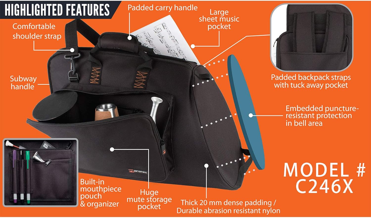 Protec Explorer French Horn Bag (C246X)