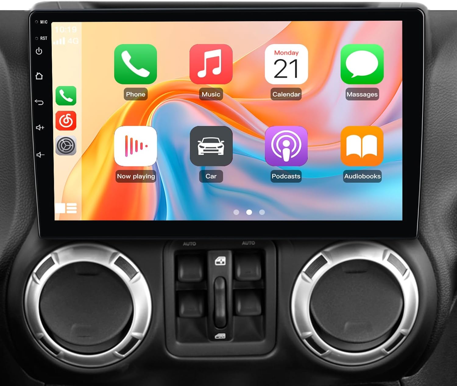 Junsun 4Core 64GB Car Radio Stereo Upgrade for Jeep Wrangler JK 2007-2018 Dodge Ram 2009-2012 with CarPlay Android Auto