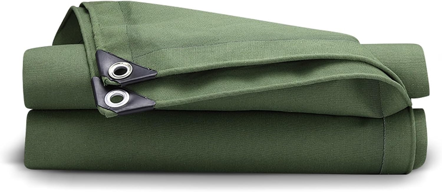 Canvas Tarp 13x49ft, Tarpaulin with Eyelets,Tarps Heavy Duty Waterproof, Windproof, Rainproof, Tarp Outdoors Truck Tarp, for Car, Roof, Boat, Camp, Woodpile