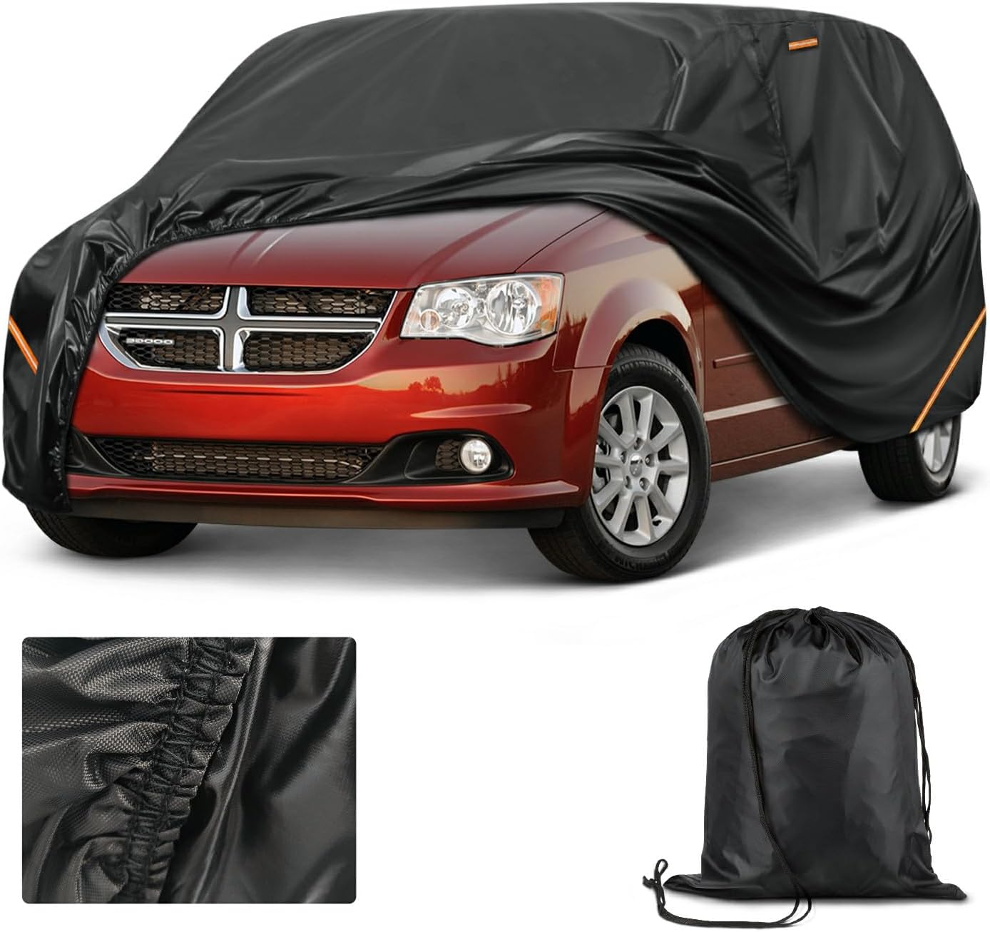 Heavy Duty Car Cover for Dodge Grand Caravan - Reinforced PU Coating,Waterproof 420D Oxford Fabric,All-Weather Protection Outdoor Car Cover, Breathable Design